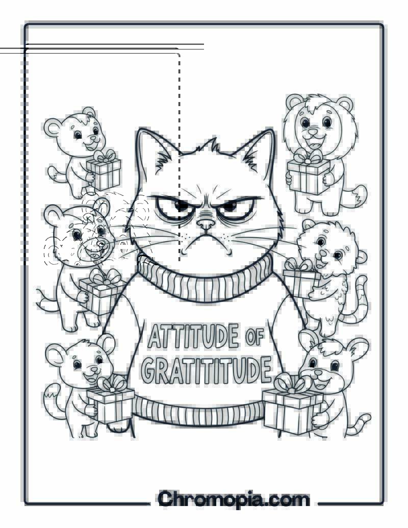 Attitude of Gratitude Coloring Page Funny