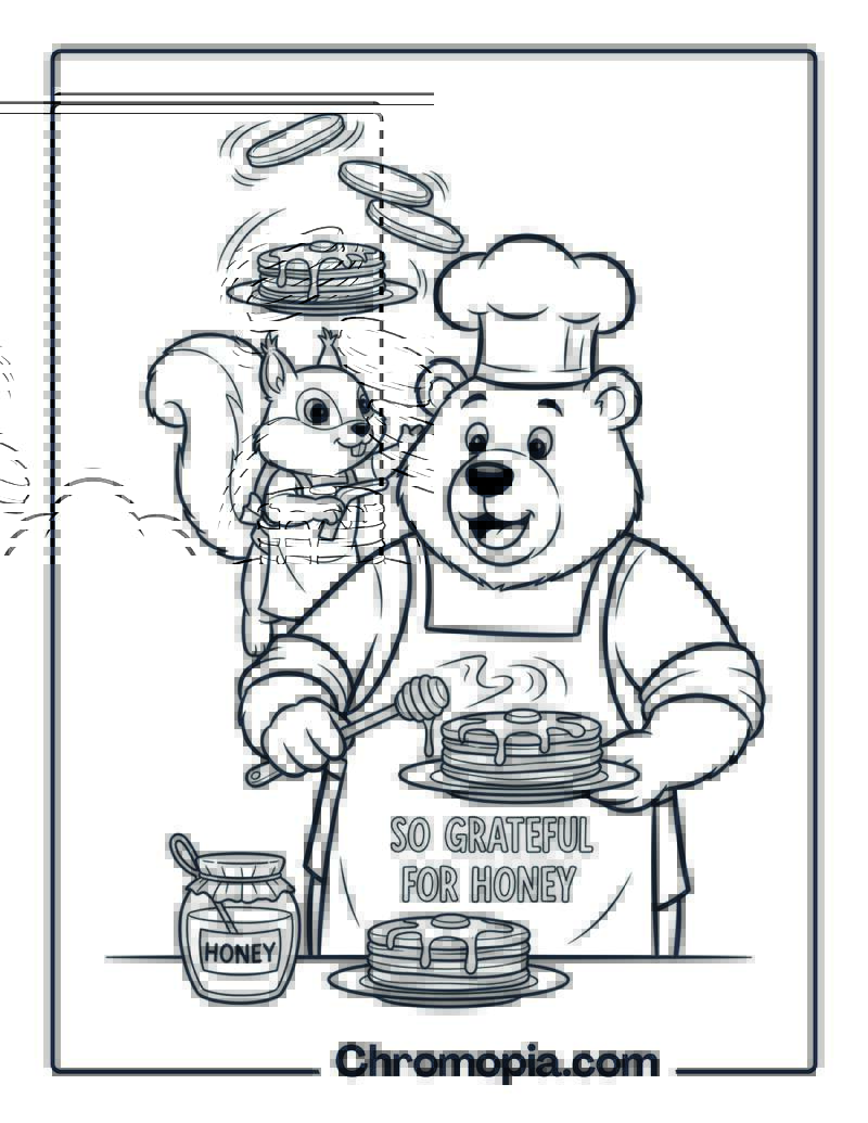 Funny Gratitude Coloring Page with Animals