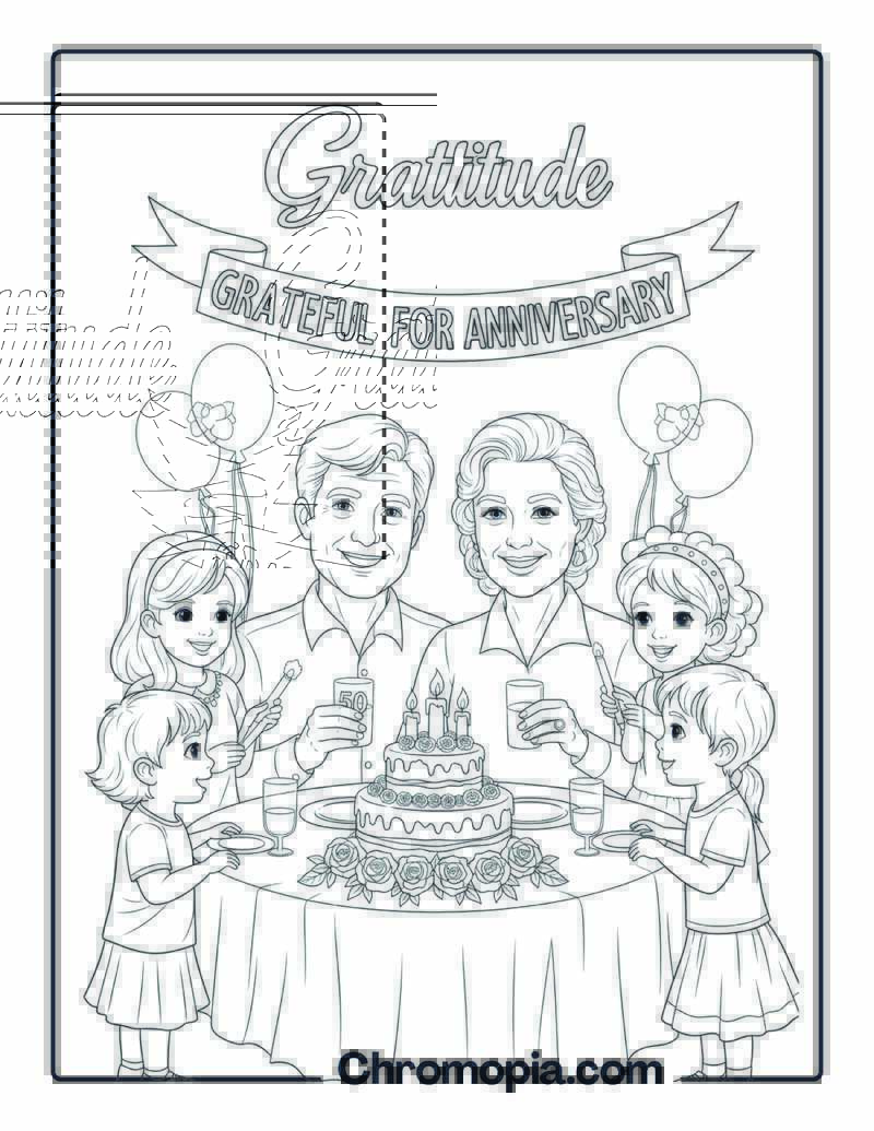 Gratitude Coloring Page with Grandparents_ Anniversary