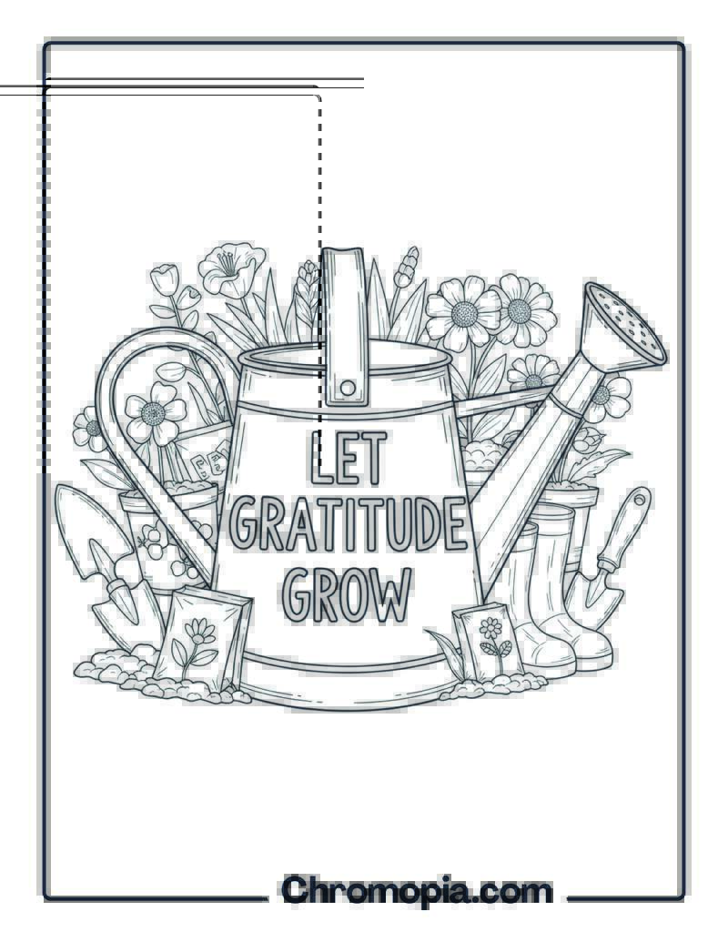 Mental Wellness Gratitude Jar Coloring Page