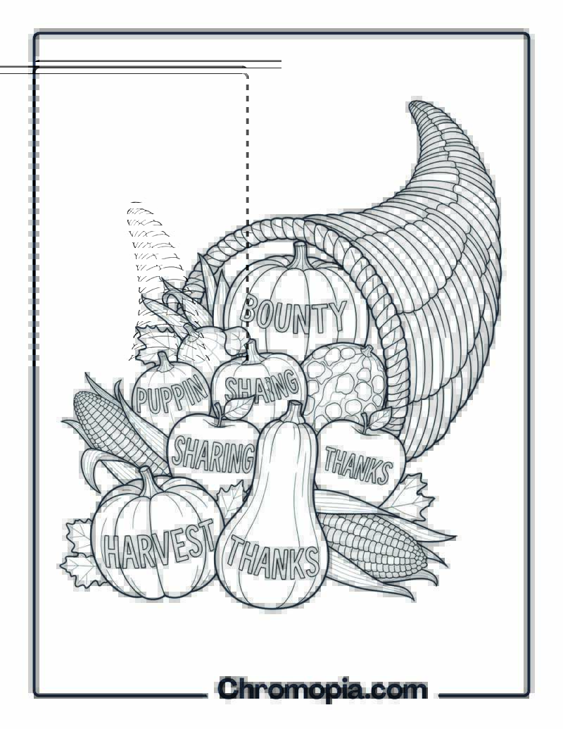 Thanksgiving Gratitude Coloring Pages PDF Sheet
