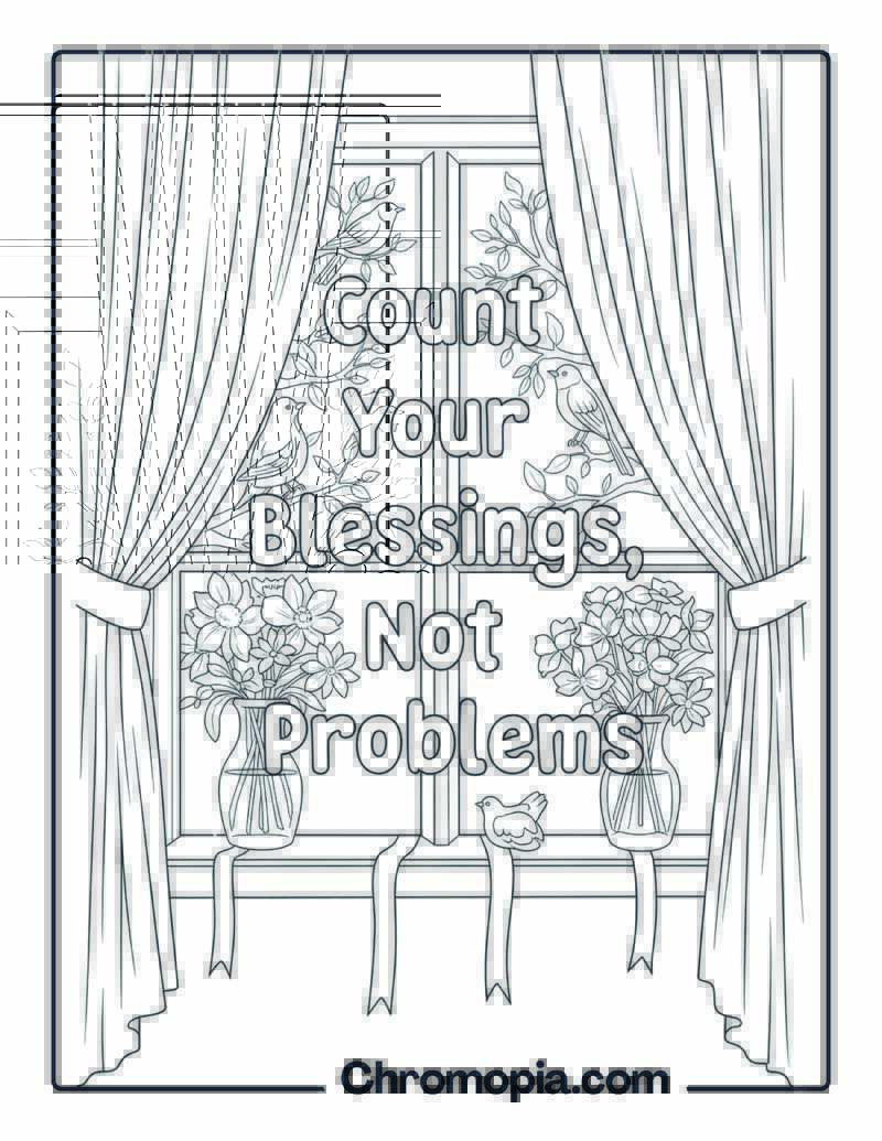Count Blessings Not Problems Coloring Page