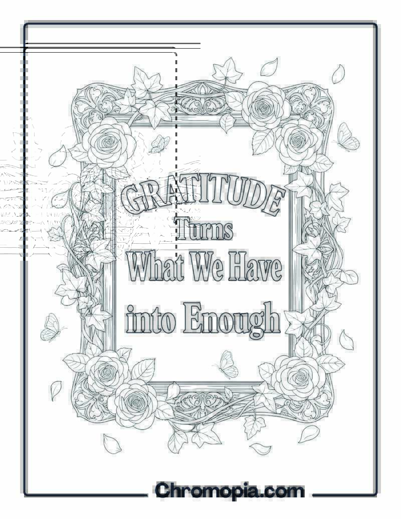 Gratitude Turns What We Have Coloring Page