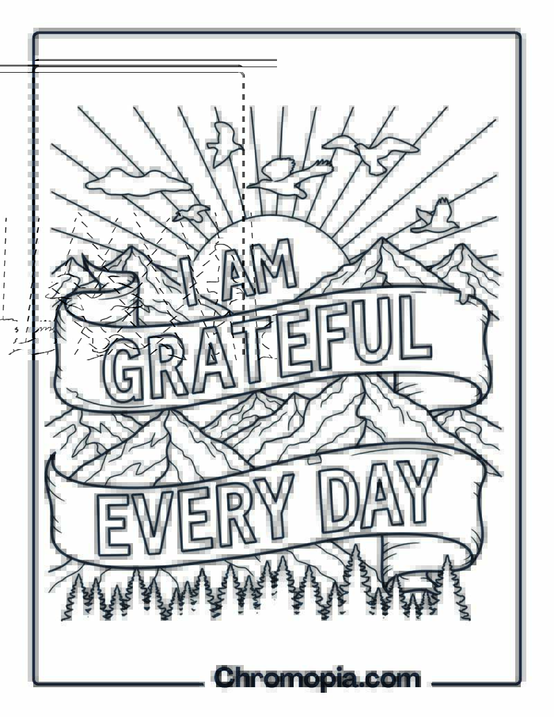 I Am Grateful Every Day Coloring Sheet