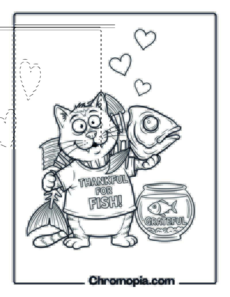 Funny Gratitude Coloring Page for Children