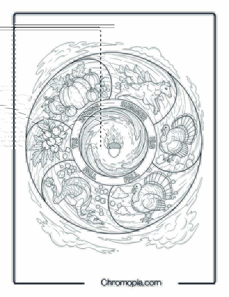 Whirlpool of Seasons Harvest Coloring Page