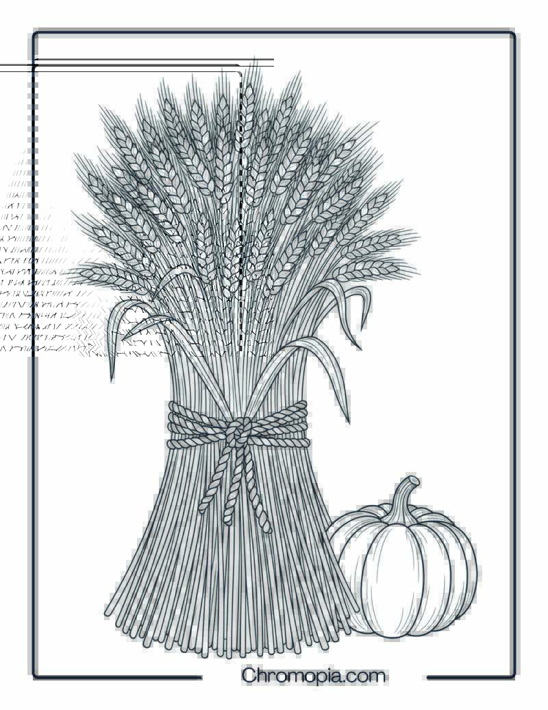 Grain Harvest Coloring Page