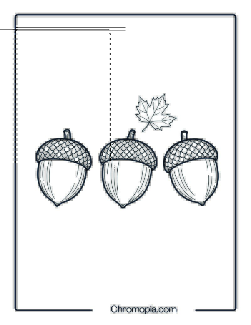 Harvest Acorns Coloring Page