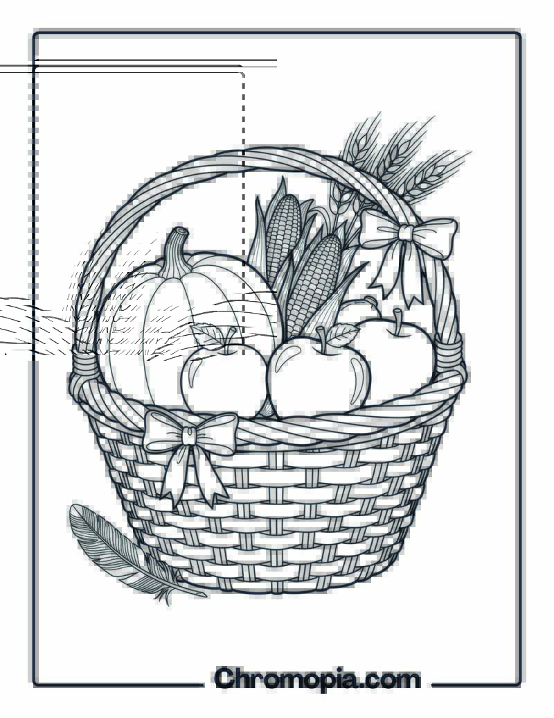 Harvest Basket Coloring Page