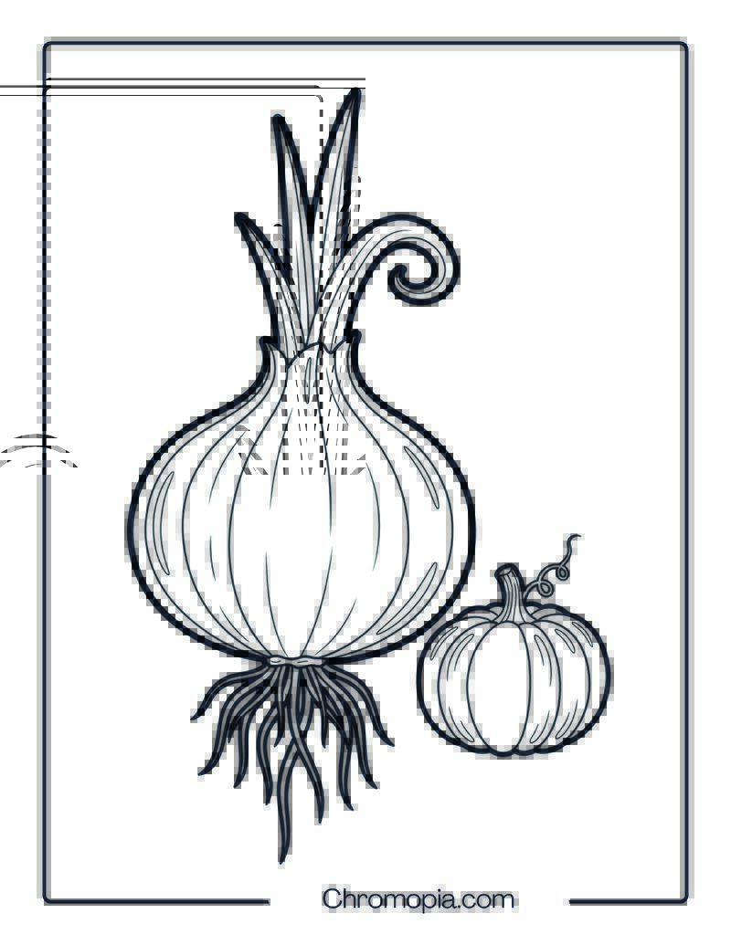 Onion Harvest Coloring Sheet