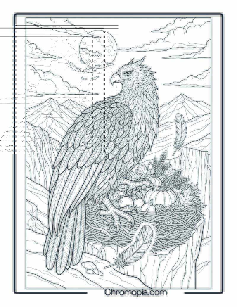 Harvest Griffin Nest Coloring Page
