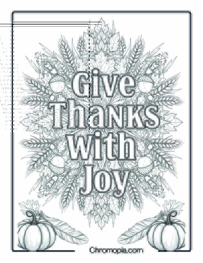 Give Thanks With Joy Coloring Page