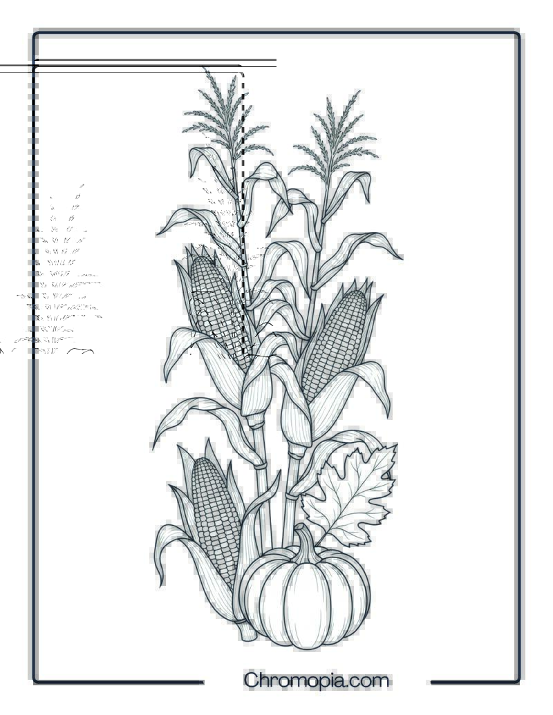 Cornfield Harvest Coloring Sheet