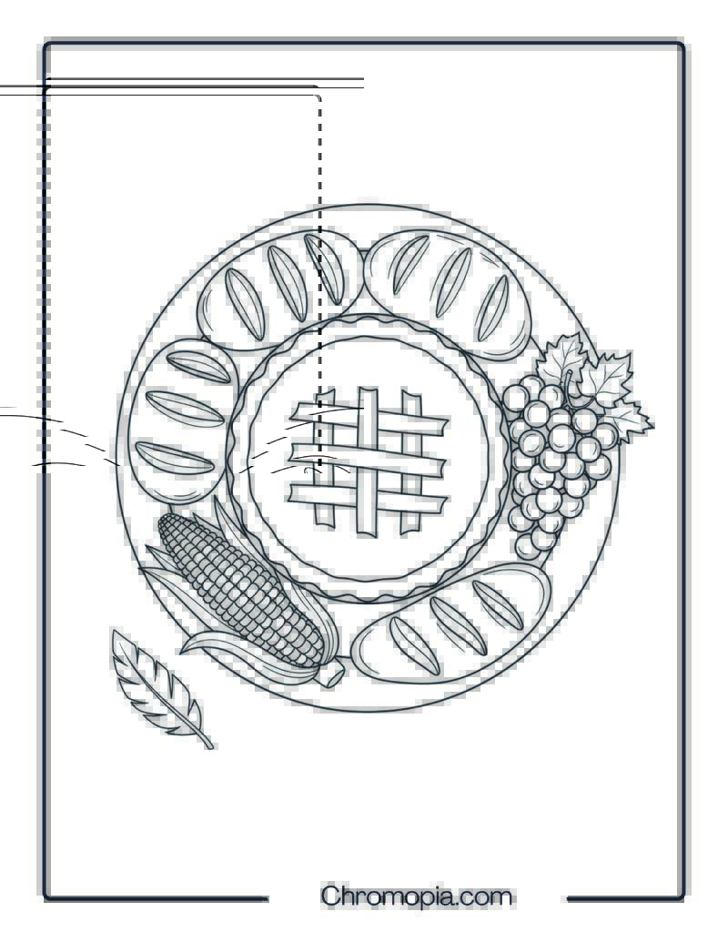 Thanksgiving Dinner Table Coloring Sheet