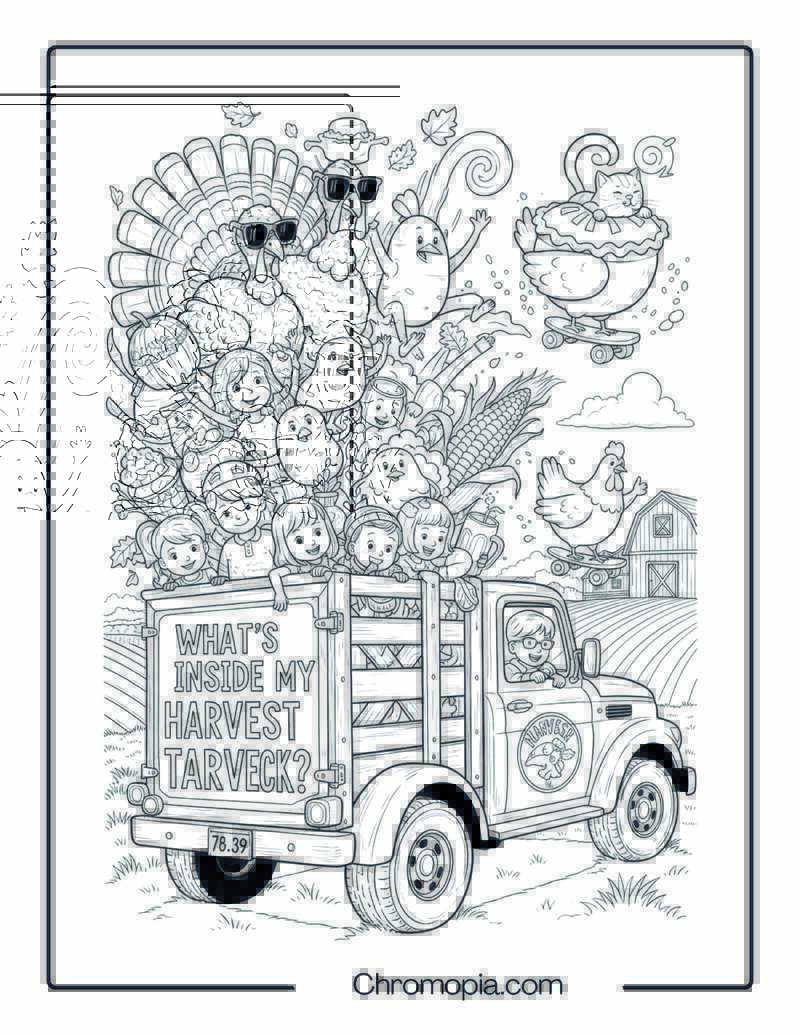 What’s Inside My Harvest Truck Coloring Sheet