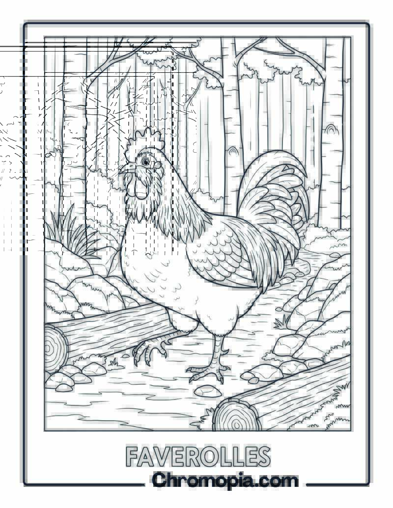 Faverolles Chicken Coloring Page