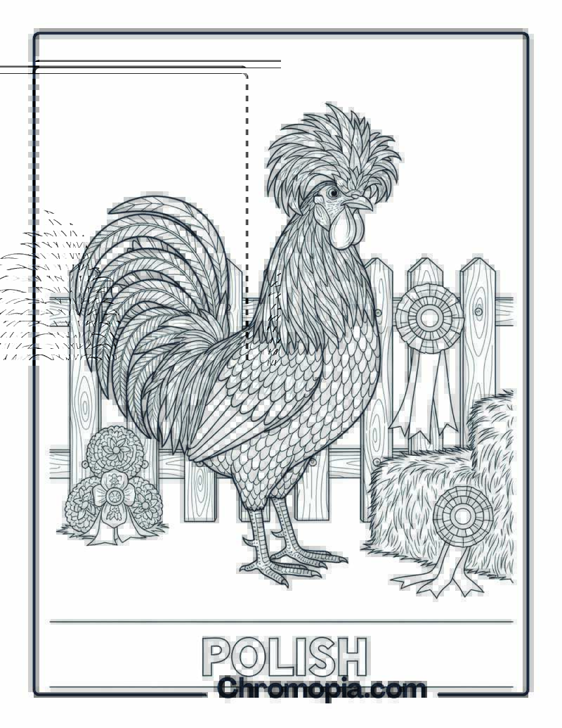 Leghorn Chicken Coloring Page