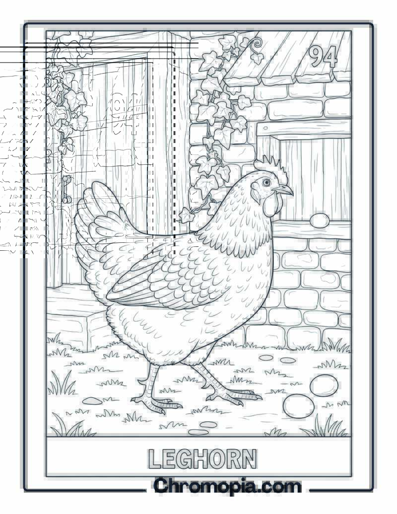 Rhode Island Red Rooster Coloring Page