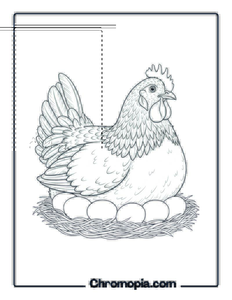 Sussex Chicken Coloring Page