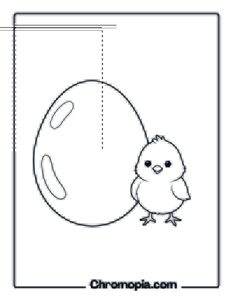 Cute Egg and Chick Duo Coloring Page