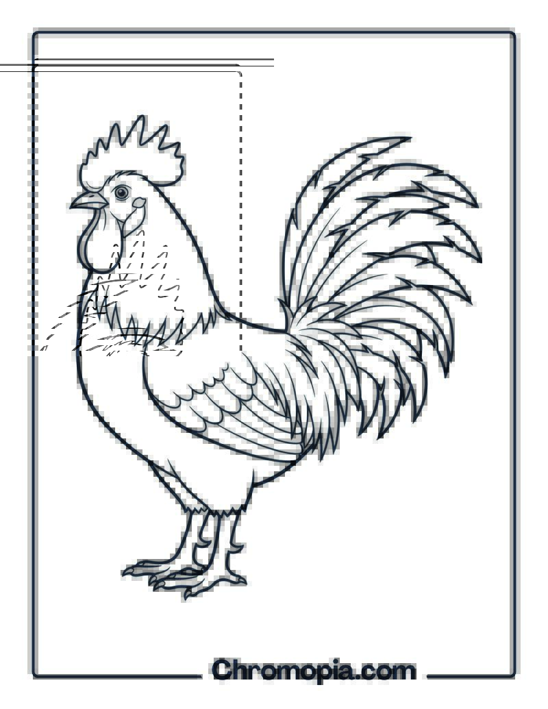 Rooster Side View Coloring Sheet