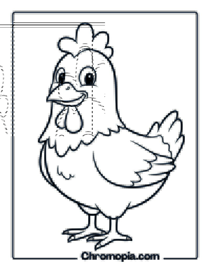 Smiling Hen Coloring Sheet