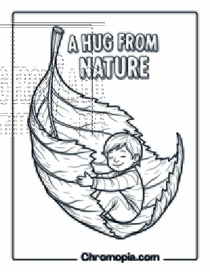 Giant Leaf Giving Hugs Coloring Sheet