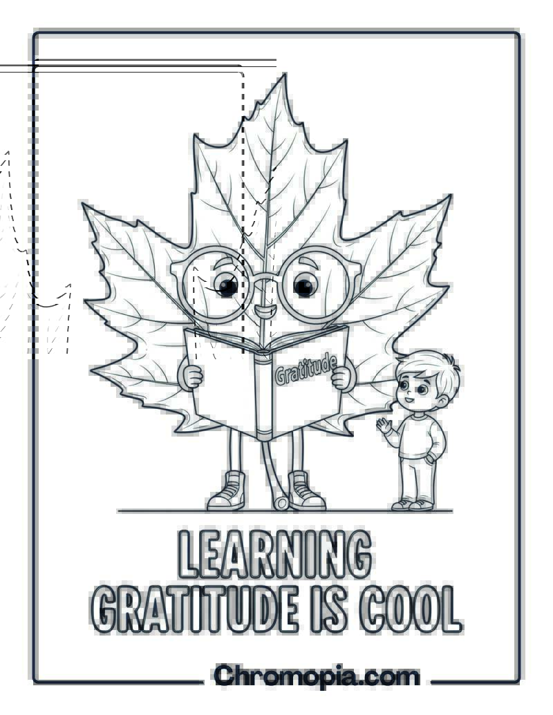 Giant Leaf Wearing Glasses Coloring Page