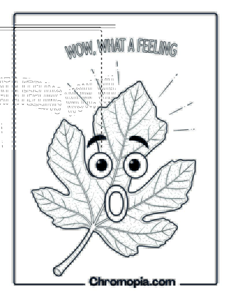 Surprised Leaf with Wide Eyes Coloring Page