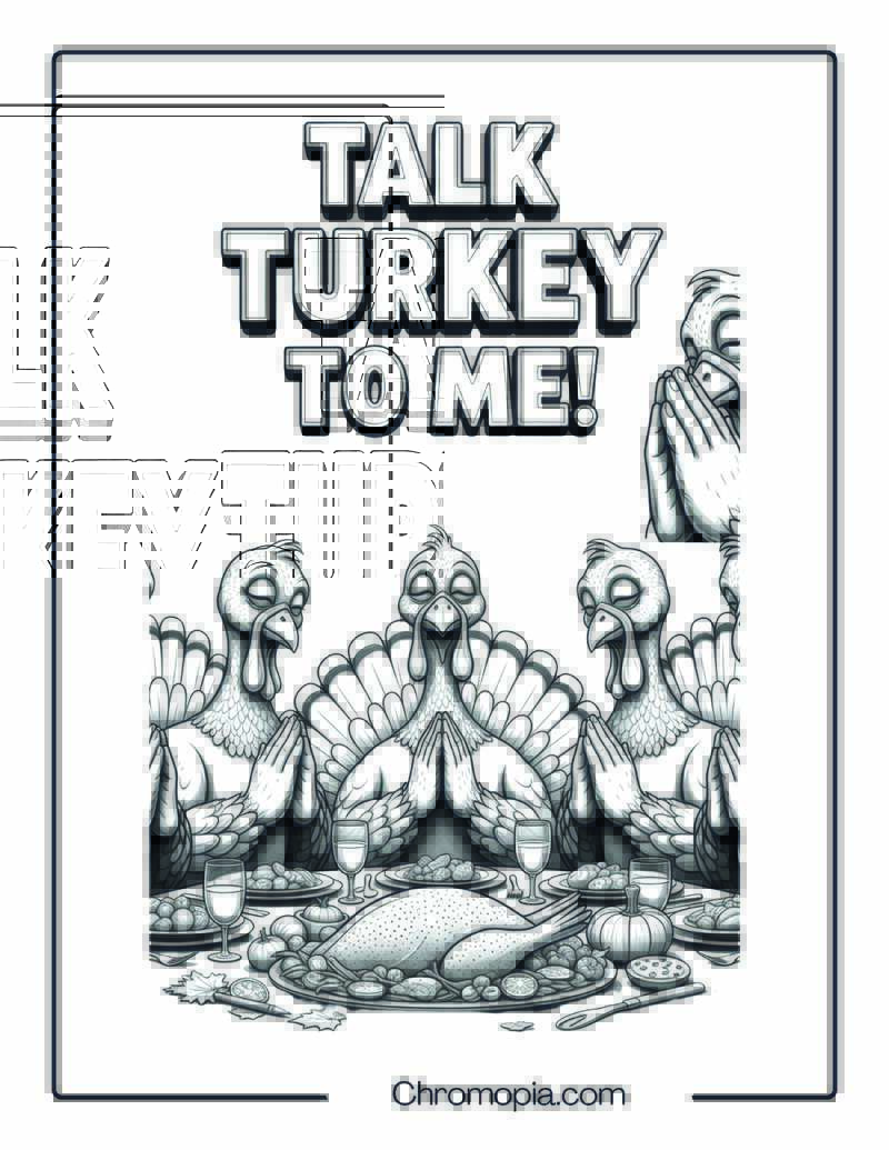 Praying Turkeys Before Thanksgiving Feast