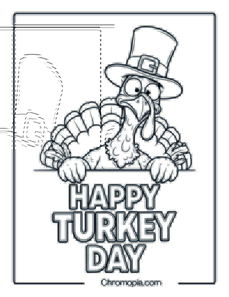Shy Featherless Turkey Hiding Behind a Sign