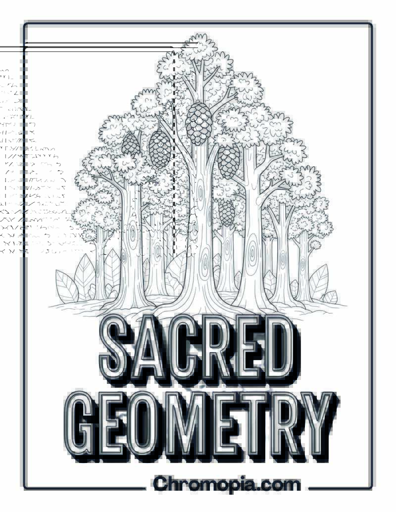 Ancient Forest Wisdom Sacred Geometry Coloring Page