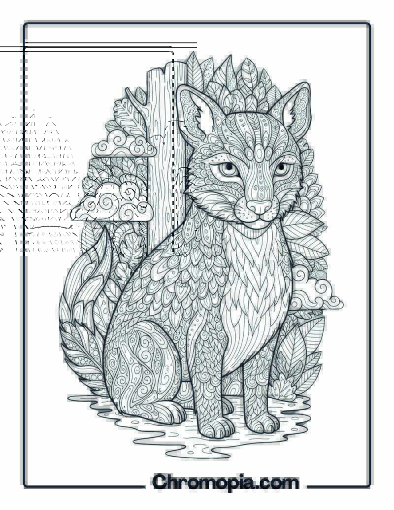 Forest Zentangle Pattern Combinations Masterpiece Coloring Sheet