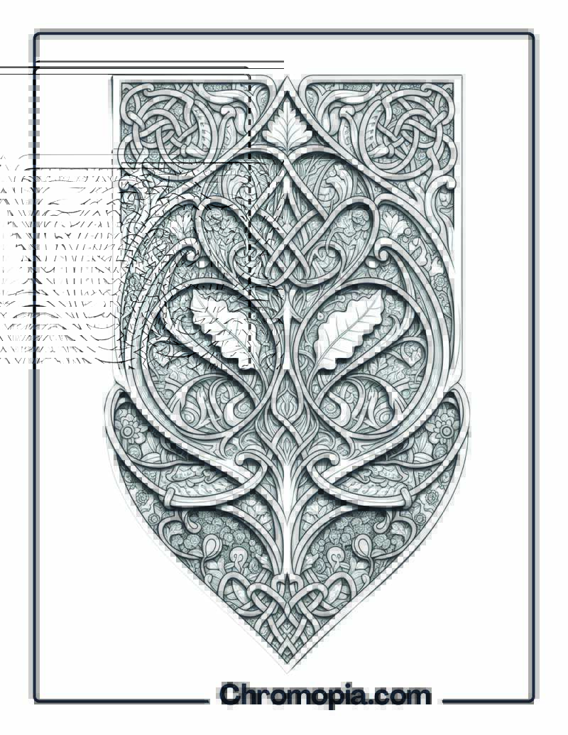Intricate Forest Pattern Designs Tapestry Coloring Sheet