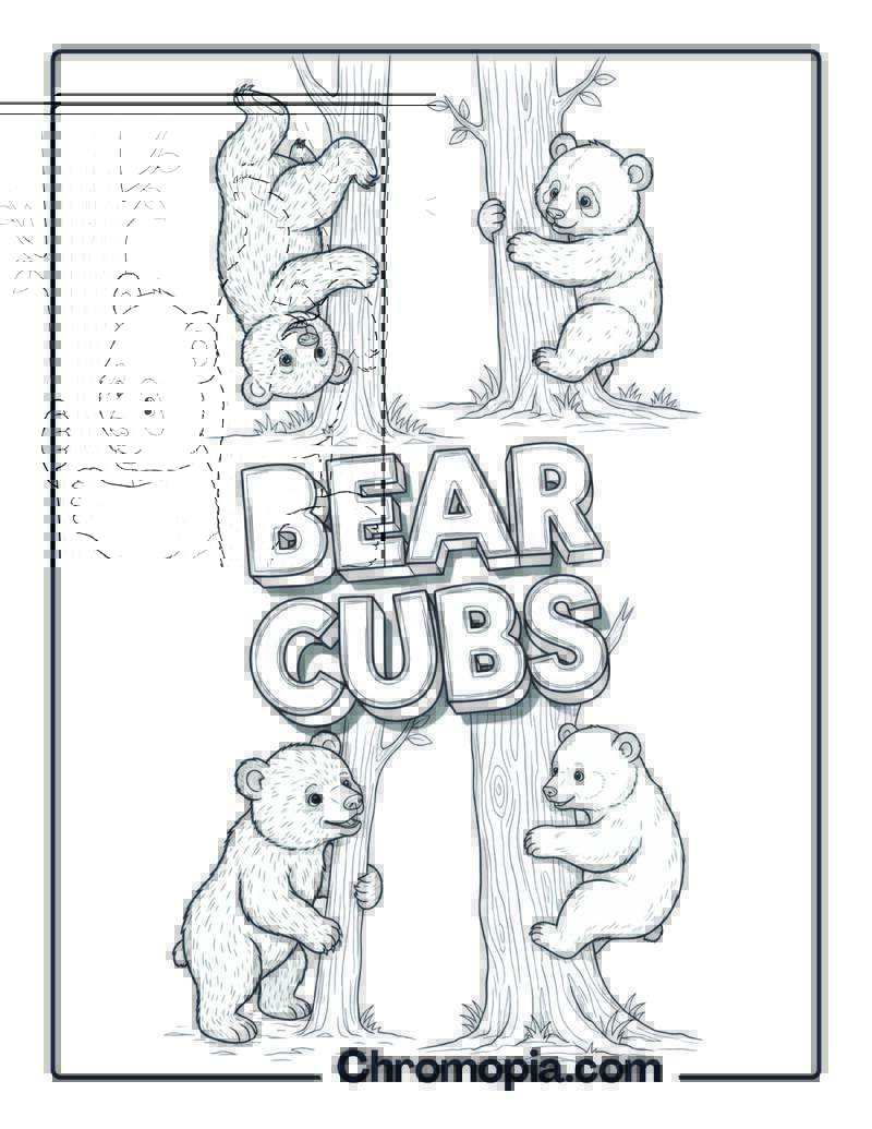 Bear Cubs Gymnastics Disaster Coloring Sheet