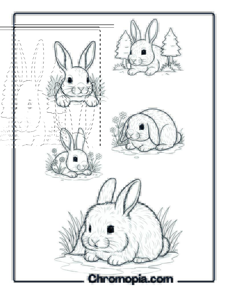 Introvert Rabbit Hiding Championship Coloring Page