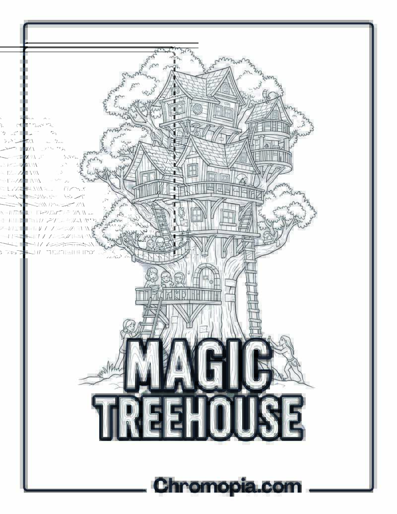 Magic Tree House Hideaway Fortress Coloring Sheet