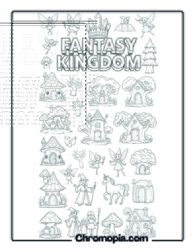 Ultimate Fantasy Forest Kingdom Coloring Sheet