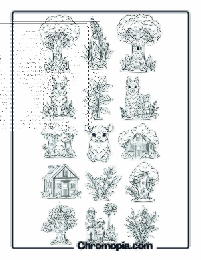 Ancient Forest Botanical Garden Tour Coloring Page