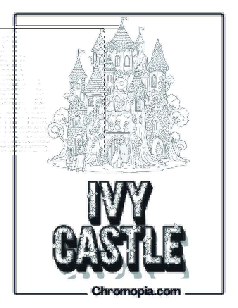 Ivy Climbing Tree Trunks Castle Coloring Sheet