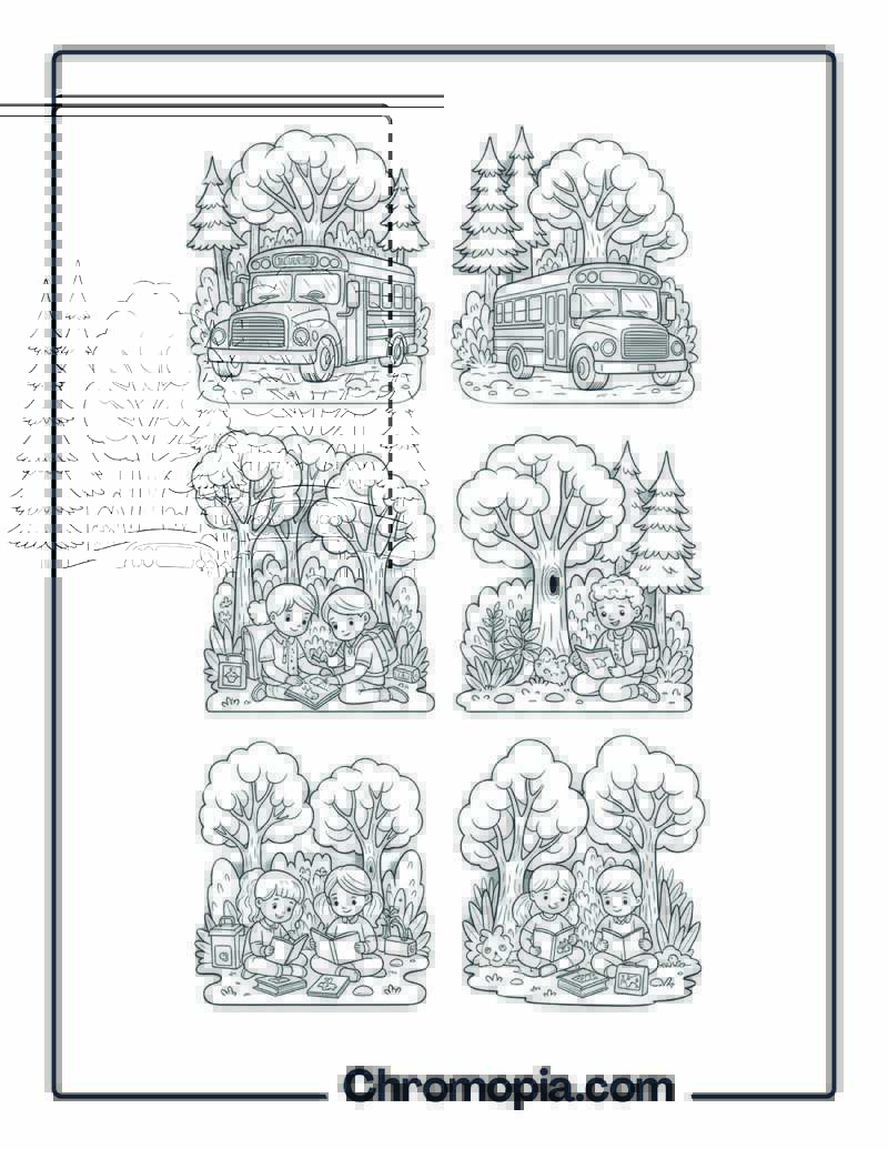 Back to School Forest Nature Study Coloring Sheet