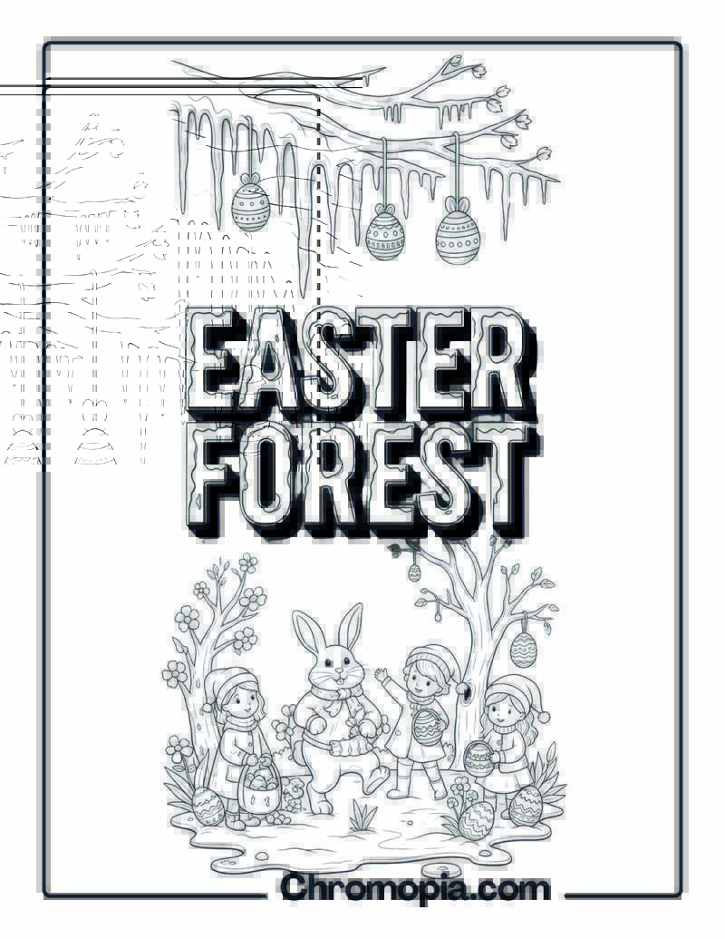 Easter Icicles Hanging From Branches Coloring Sheet