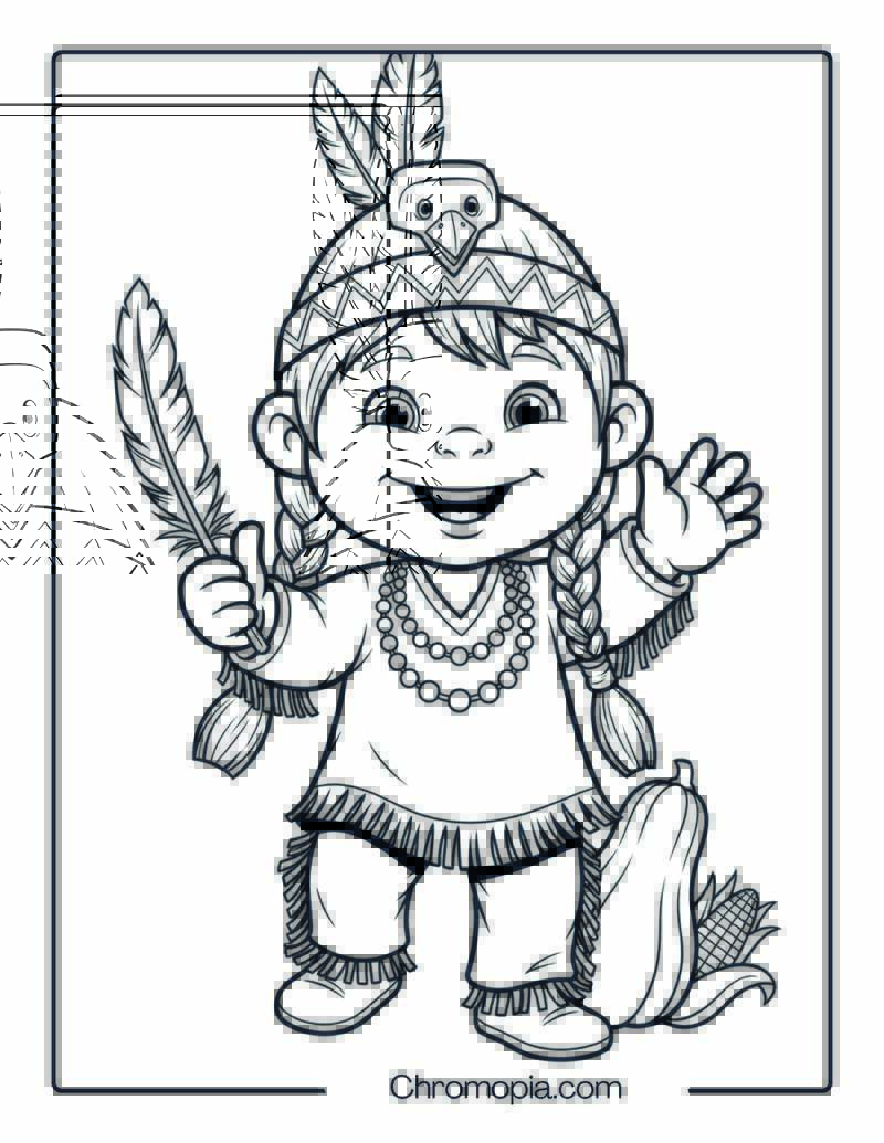 Native American for Preschoolers Coloring Page