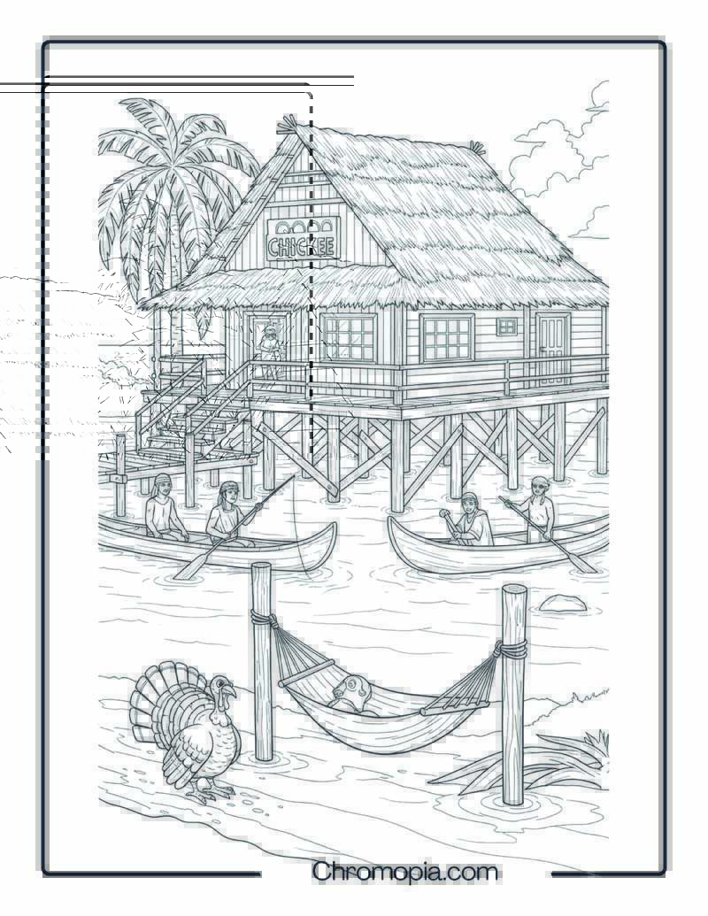 Chickee House Swamp Village Sheet