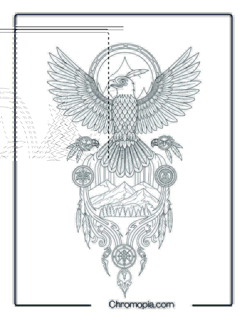 Eagle Spirit Totem Symbol Coloring Sheet