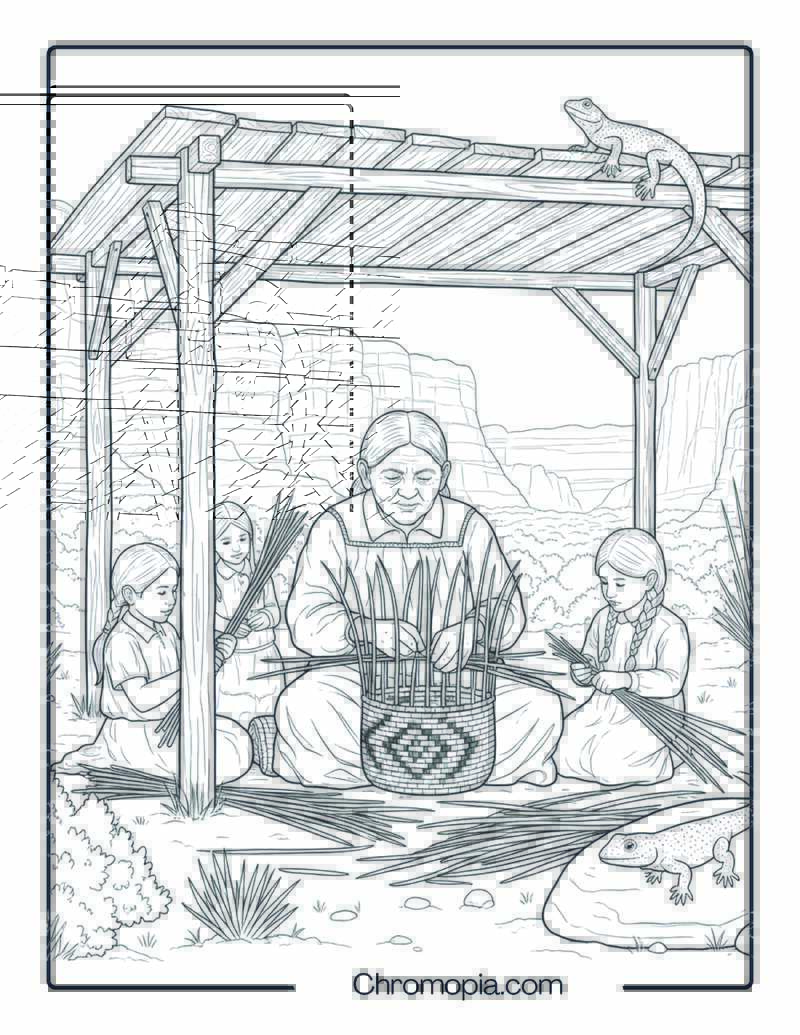 Basket Weaving Coloring Sheet