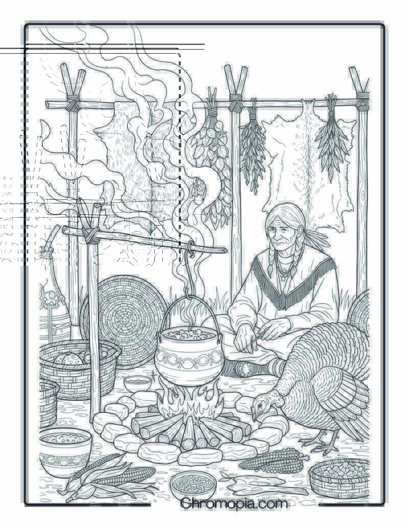 Fire Cooking Coloring Sheet