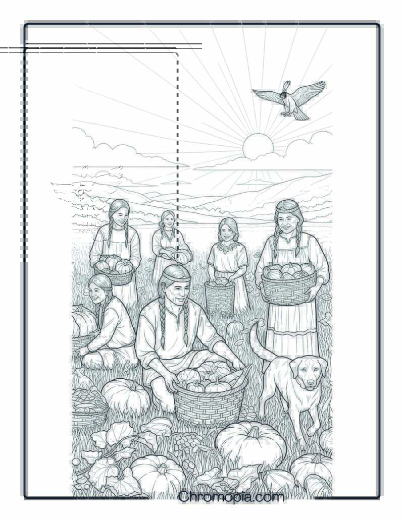 Harvesting Crops Coloring Sheet