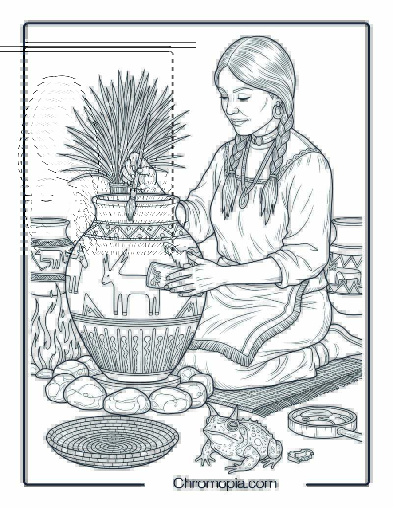 Pottery Making Coloring Page