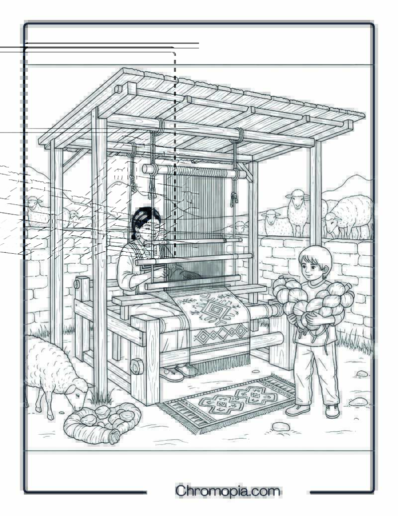 Weaving on Loom Coloring Sheet